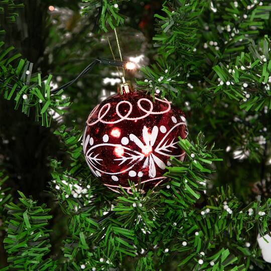 6ft. Pre-Lit Green Musical Snowing Artificial Christmas Tree, White LED Lights